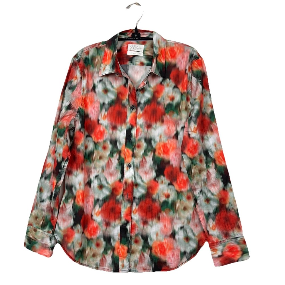 J CREW x LIBERTY SlimFit 100% Cotton Shirt Hazy Days Floral Womens 8 Preppy $118